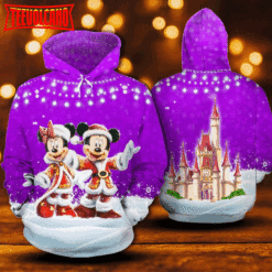 Mickey Minnie Christmas Costume In Purple 3D Printed Hoodie