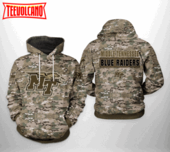 Middle Tennessee Blue Raiders NCAA Camo Veteran 3D Printed Hoodie