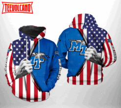 Middle Tennessee Blue Raiders NCAA US Flag 3D Printed Hoodie