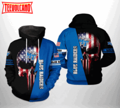 Middle Tennessee Blue Raiders NCAA US Flag Skull 3D Printed Hoodie