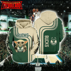 Milwaukee Bucks Baby Yoda 3D Printed Hoodie