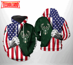 Milwaukee Bucks NBA US Flag Team 3D Printed Hoodie