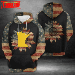 Minnesota American Flag 3D Printed Hoodie