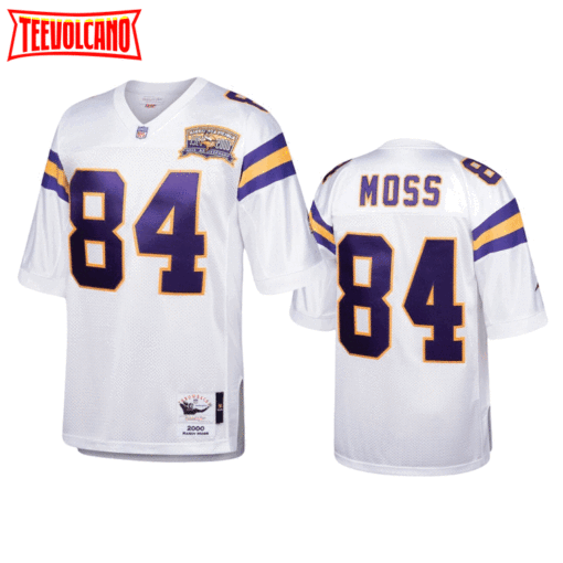 Minnesota Vikings Randy Moss White 2000 Throwback Jersey