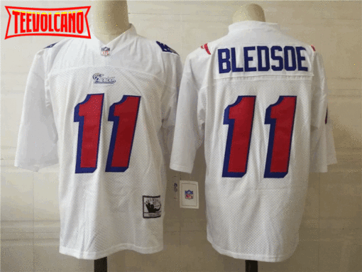 New England Patriots Drew Bledsoe White Throwback Jersey