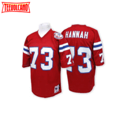 New England Patriots John Hannah Red Throwback Jersey