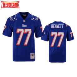 New England Patriots Michael Bennett Royal Throwback Jersey