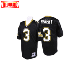 New Orleans Saints Bobby Hebert Black Throwback Jersey