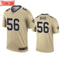 New Orleans Saints Demario Davis Gold Inverted Limited Jersey