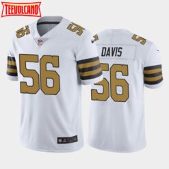 New Orleans Saints Demario Davis White Color Rush Limited Jersey