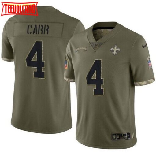 New Orleans Saints Derek Carr Olive Salute To Service Limited Jersey