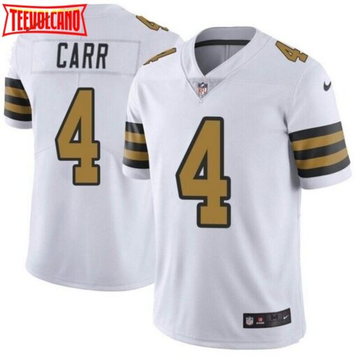 New Orleans Saints Derek Carr White Color Rush Limited Jersey