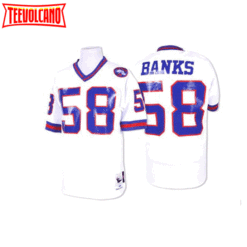 New York Giants Carl Banks White Spider Patch Throwback Jersey