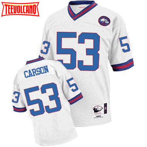 New York Giants Harry Carson White Spider Patch Throwback Jersey