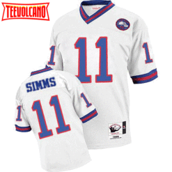 New York Giants Phil Simms White 1986 Spider Patch Throwback Jersey