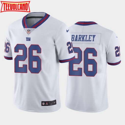 New York Giants Saquon Barkley White Color Rush Jersey