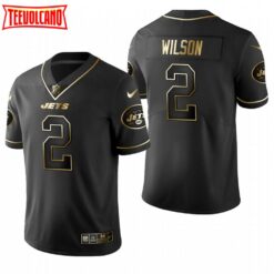 New York Jets Zach Wilson Black Golden Limited Jersey