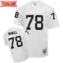 Oakland Raiders Art Shell White Throwback Jersey