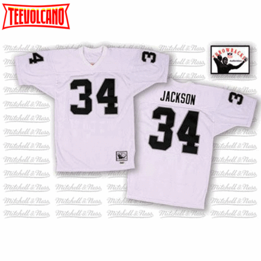 Oakland Raiders Bo Jackson White 1987 Throwback Jersey