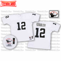 Oakland Raiders Kenny Stabler White 1976 Throwback Jersey