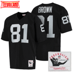 Oakland Raiders Tim Brown Black 1990 Throwback Jersey