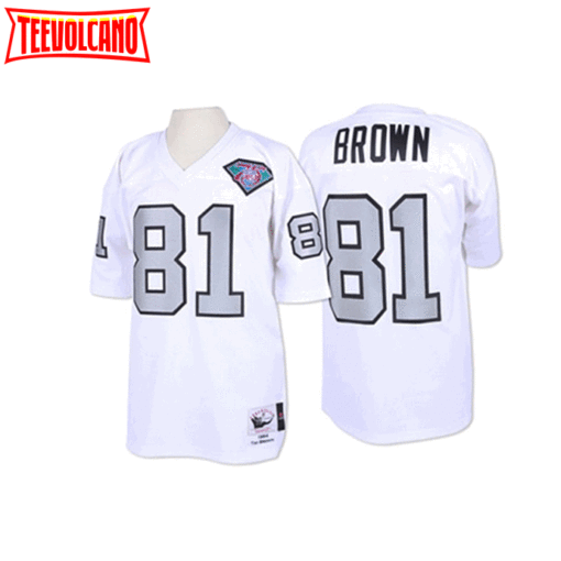 Oakland Raiders Tim Brown White 1994 75th Anniversary Throwback Jersey