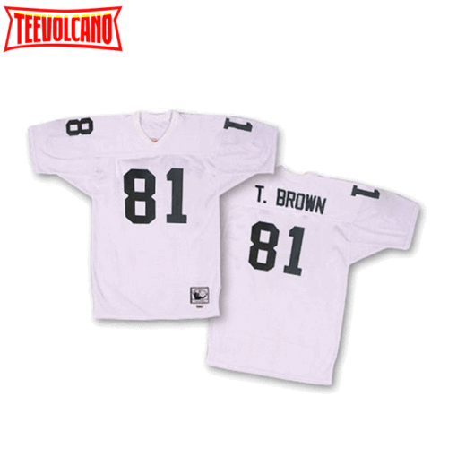 Oakland Raiders Tim Brown White Throwback Jersey