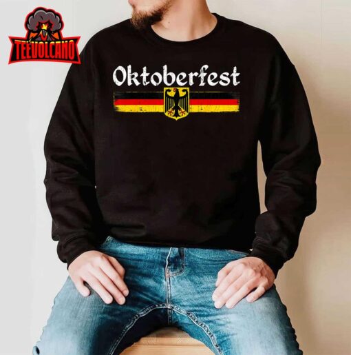 Oktoberfest German B.eer Men Women Vintage German Flag T-Shirt