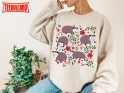 Opossum Possum Print Sweatshirt Kawaii Possum Strawberry Shirt