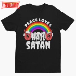 Peace Love and Hail Satan, Funny Tshirt, Unisex Bella Canvas T Shirt