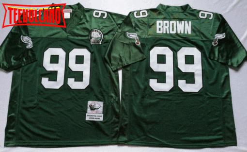 Philadelphia Eagles Jerome Brown Green Memorial Patch Throwback Jersey