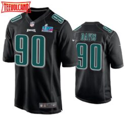 Philadelphia Eagles Jordan Davis Super Bowl LVII Black Fashion Jersey