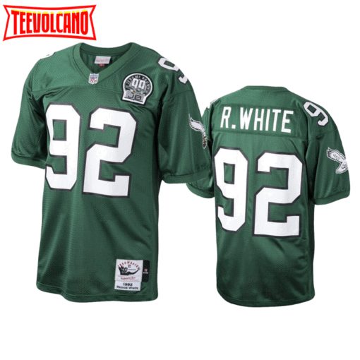 Philadelphia Eagles Reggie White Green 1992 Memorial Patch Throwback Jersey