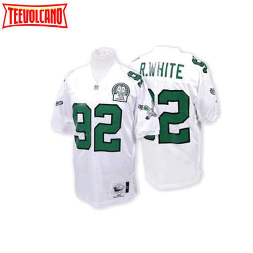 Philadelphia Eagles Reggie White White 1992 Memorial Patch Throwback Jersey