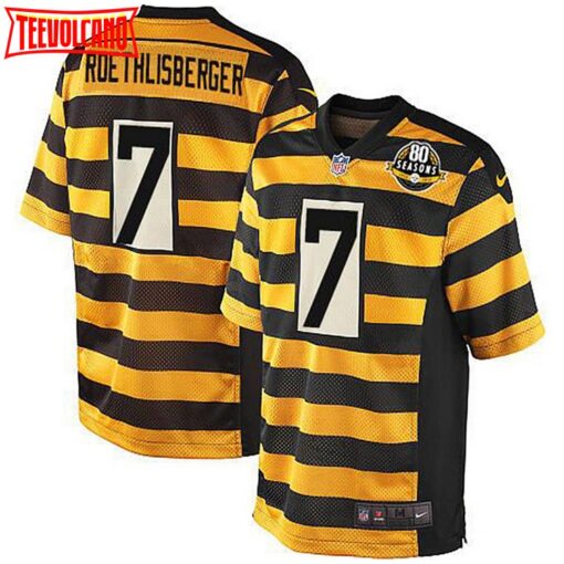 Pittsburgh Steelers Ben Roethlisberger Yellow 80th Anniversary Throwback Jersey