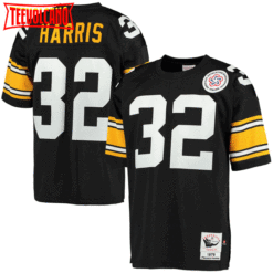 Pittsburgh Steelers Franco Harris Black 1975 Throwback Jersey