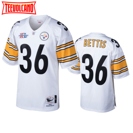 Pittsburgh Steelers Jerome Bettis White 2005 Super Bowl XL Throwback Jersey