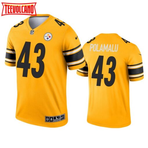 Pittsburgh Steelers Troy Polamalu Gold Inverted Limited Jersey