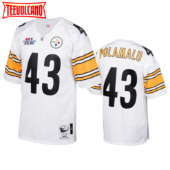 Pittsburgh Steelers Troy Polamalu White 2005 Super Bowl XL Throwback Jersey