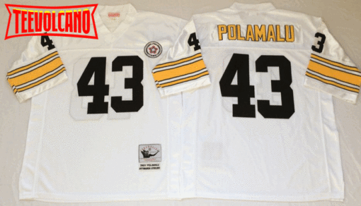 Pittsburgh Steelers Troy Polamalu White Throwback Jersey