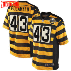 Pittsburgh Steelers Troy Polamalu Yellow 80th Anniversary Throwback Jersey