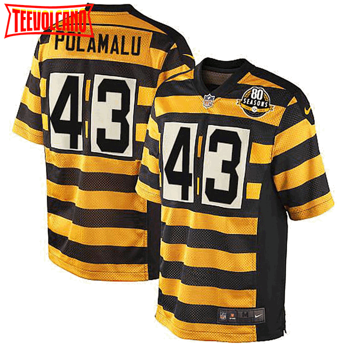 Pittsburgh Steelers Troy Polamalu Yellow 80th Anniversary