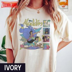 Retro 90s Disney Aladdin Characters Aladdin Jasmine Genie T-shirt