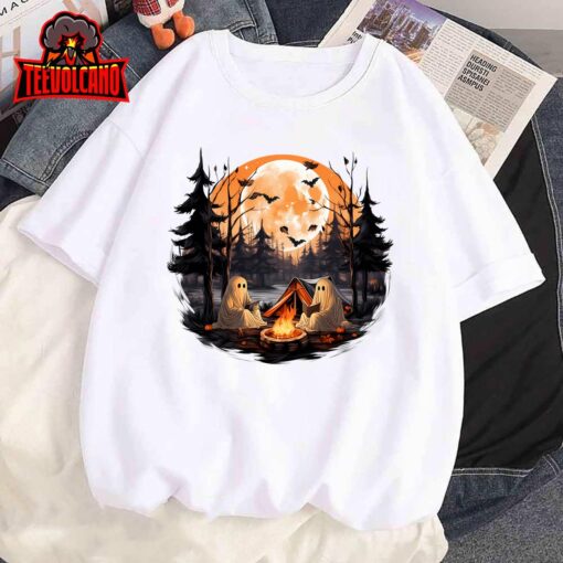 Retro Ghost Book Reading Camping Gothic Halloween Men Women Sweatshirt