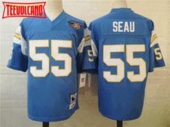 San Diego Chargers Junior Seau Blue 75th Anniversary Throwback Jersey