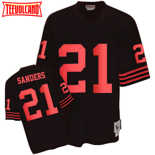 San Francisco 49ers Deion Sanders Black Throwback Jersey