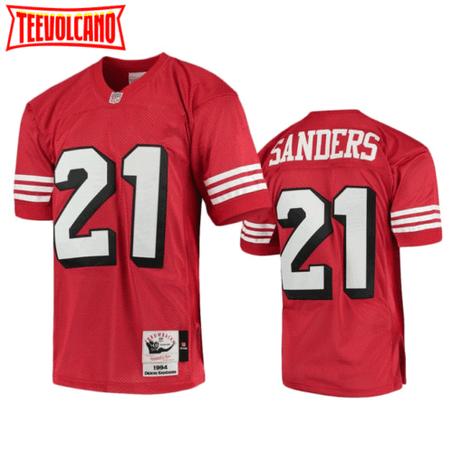 San Francisco 49ers Deion Sanders Red 1994 Throwback Jersey