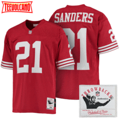 San Francisco 49ers Deion Sanders Red Throwback Jersey