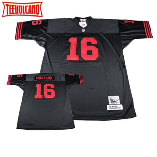 San Francisco 49ers Joe Montana Black Throwback Jersey