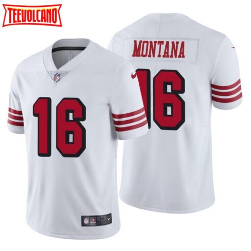 San Francisco 49ers Joe Montana White Color Rush Limited Jersey